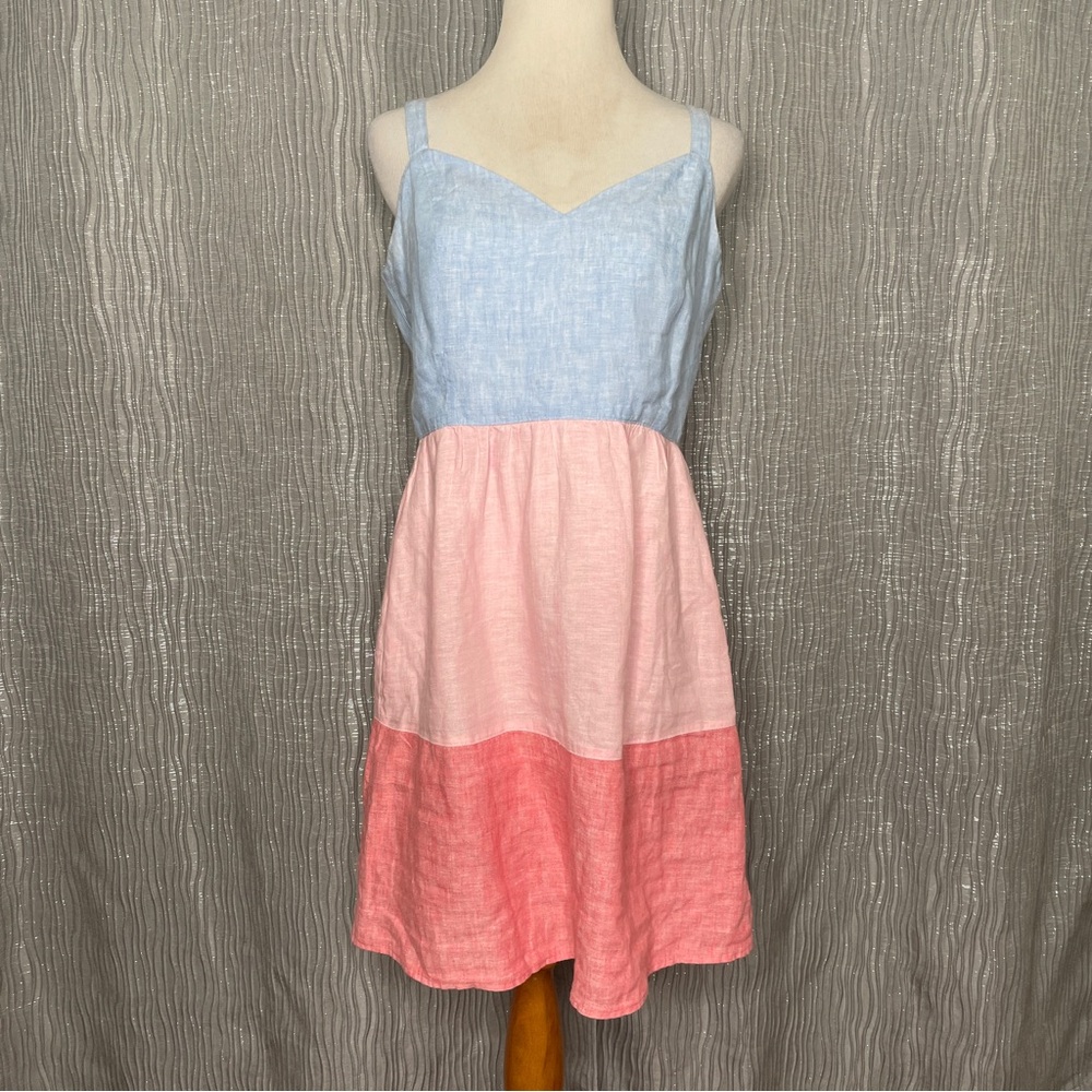 Cynthia Rowley Colorblock Linen Dress - Picture 4 of 8